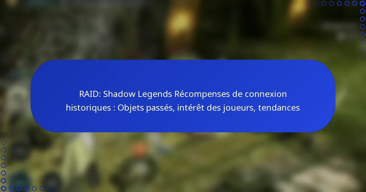 RAID: Shadow Legends Récompenses de connexion historiques : Objets passés, intérêt des joueurs, tendances