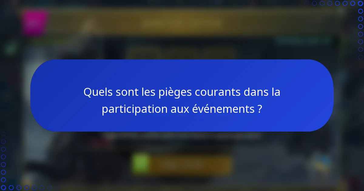 Quels sont les pièges courants dans la participation aux événements ?